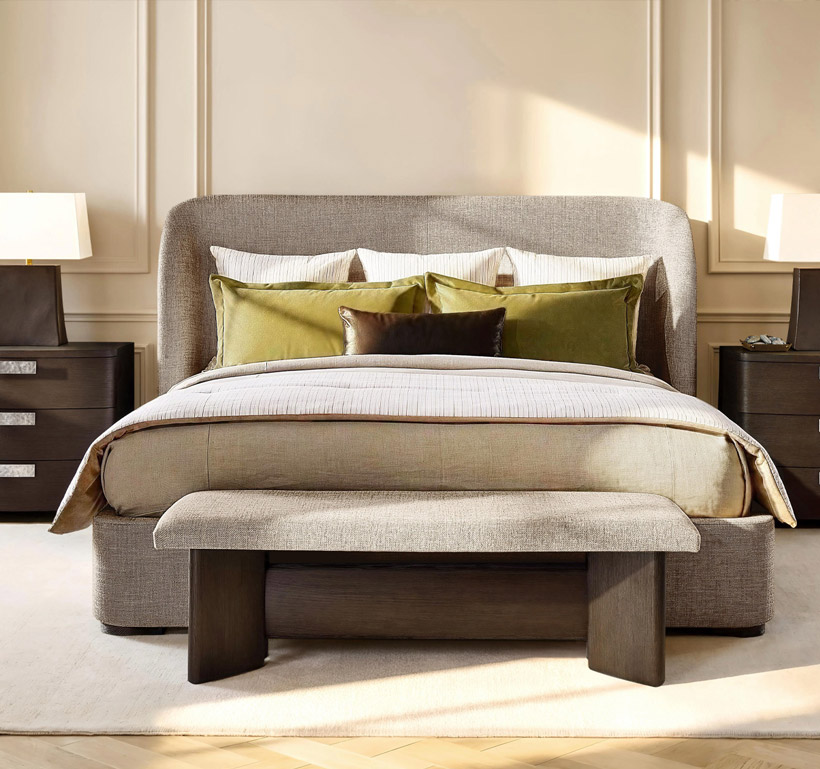 Luxury bedroom designed by the Marshall’s Home Living design team in Kelowna